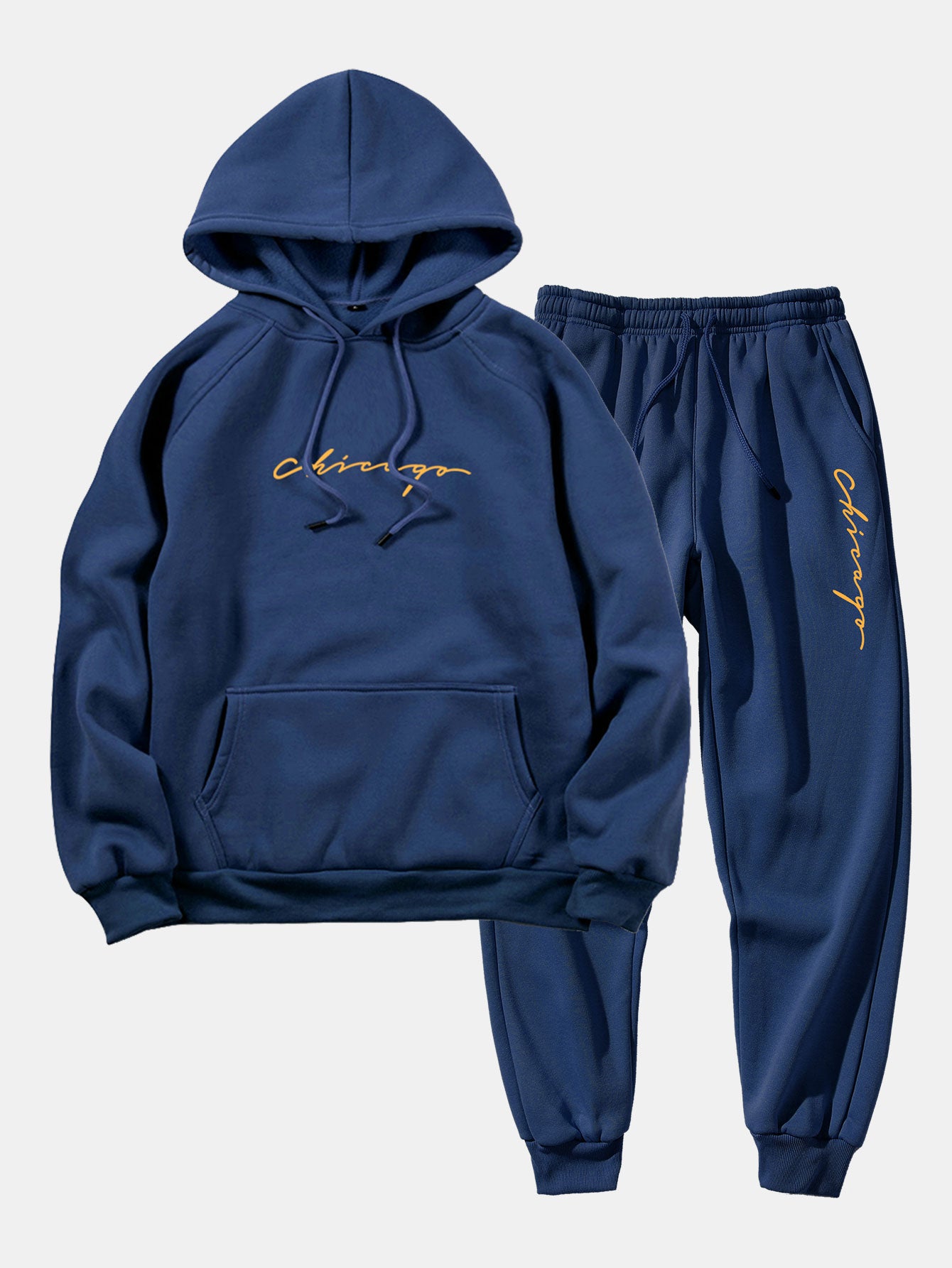 Chicago Print Raglan Hoodie & & Jogger Pants