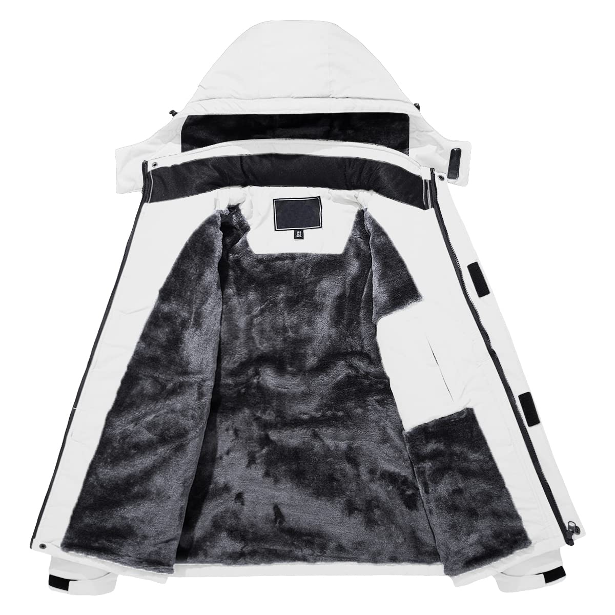 Men's Winter Jacket Water Repellent Ski Snow Jacket Warm Fleece Coat Parka Raincoats With Multi-Pockets