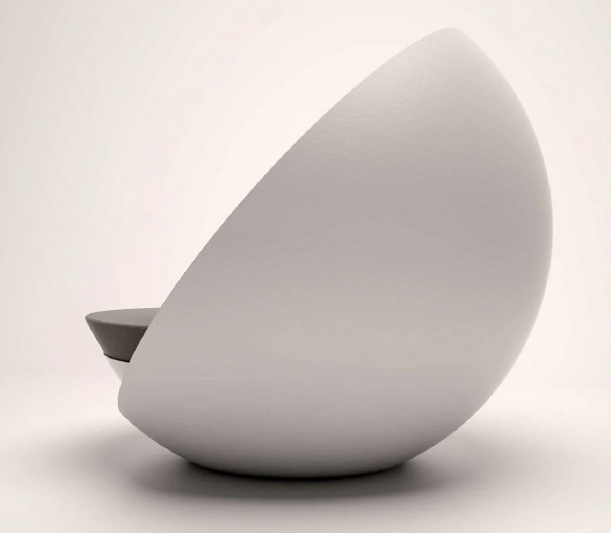 Casa Padrino isla tumbona de diseño blanco mate / gris oscuro 140 x 130 x A. 122 cm - Isla de sol resistente a la intemperie - Muebles de hotel de terrazas de jardín - Calidad de Lujo