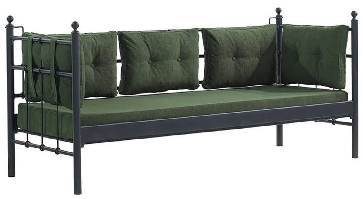 Casa Padrino sof¨¢ de jard¨ªn Art Nouveau negro / verde oscuro 200 x 70 x A. 92 cm - Sof¨¢ de Jard¨ªn - Sof¨¢ de Terraza - Muebles de Jard¨ªn y Terraza