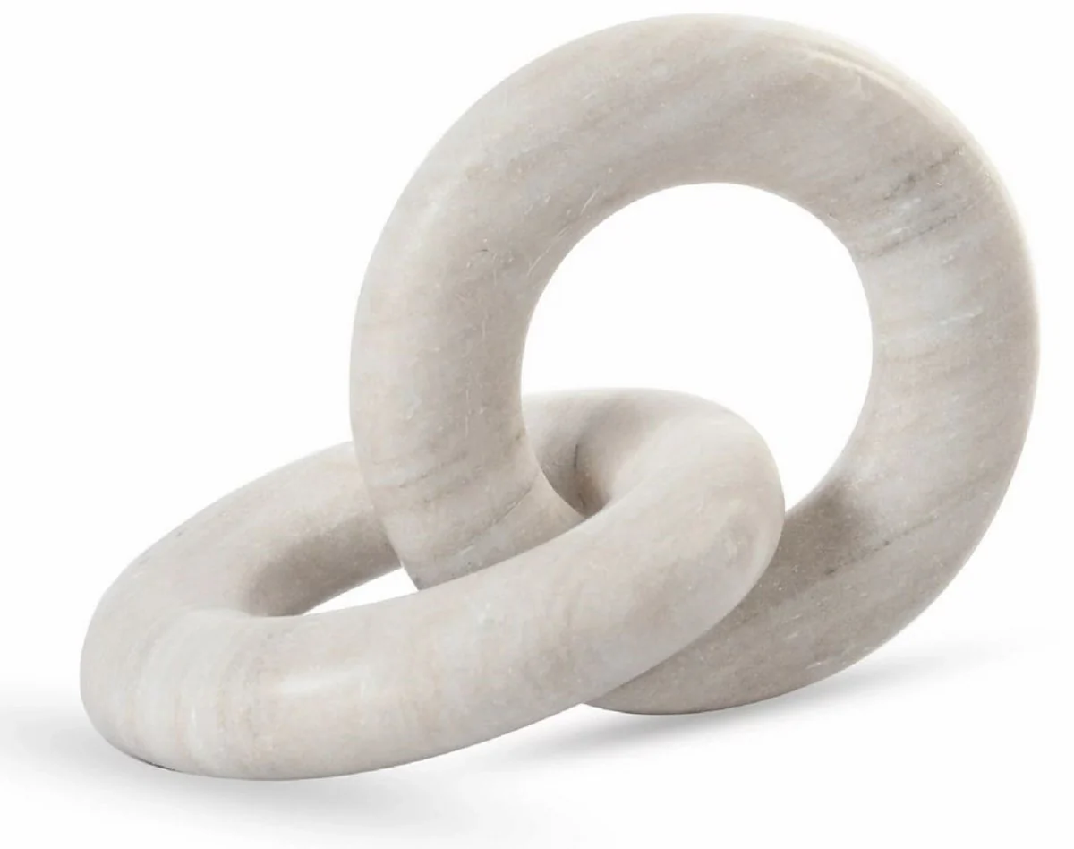 Casa Padrino objeto decorativo de m¨¢rmol de lujo anillos gris - Decoraci¨®n de sal¨®n