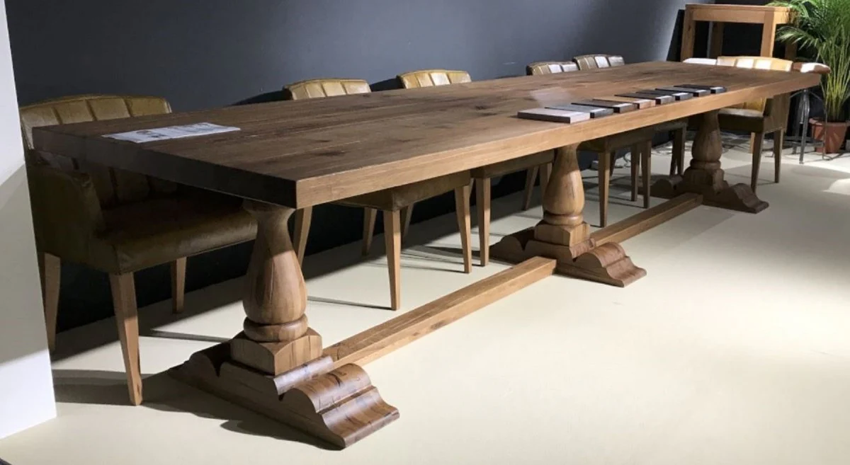 Casa Padrino mesa de comedor da estilo campestre de madera maciza marr¨®n 400 cm