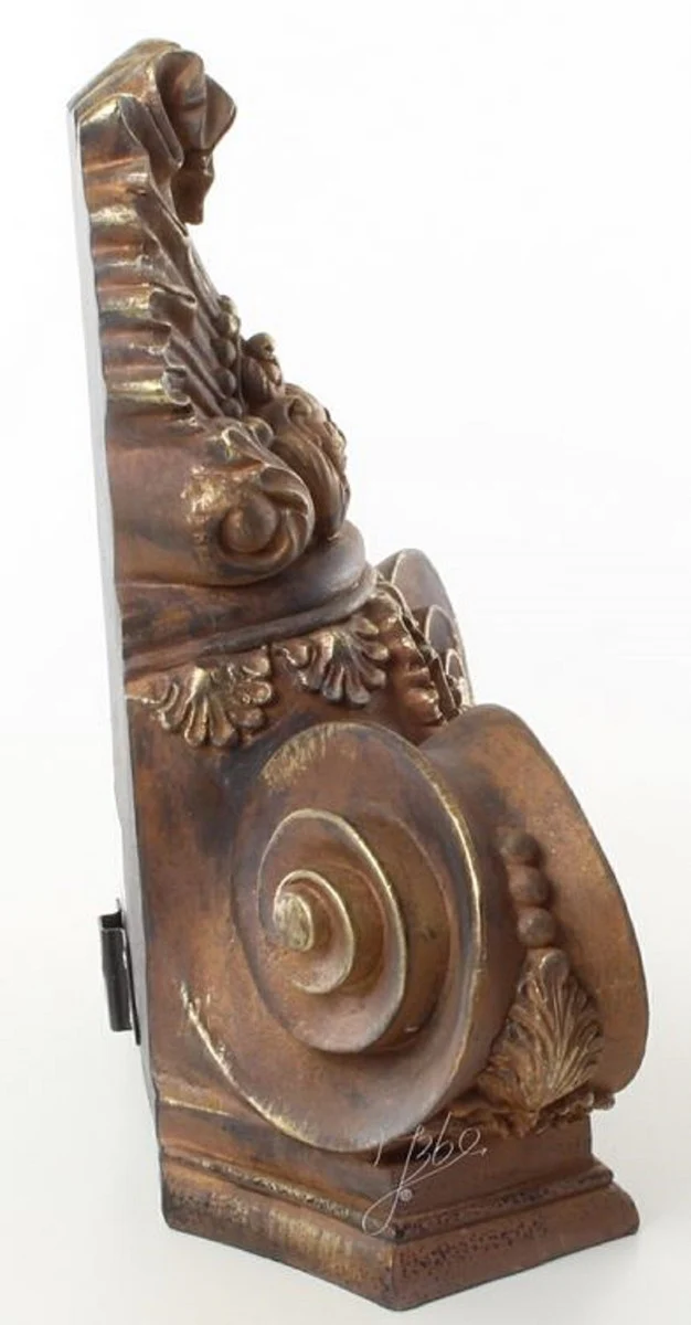 Casa Padrino consola de pared barroco marr¨®n antiguo / oro 36 x 14 x H. 35 cm - Consola de Pared de Poliresina en Aspecto de Madera - Decoraci¨®n de Pared en Estilo Barroco