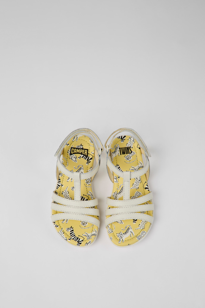 Twins White leather sandals for boys