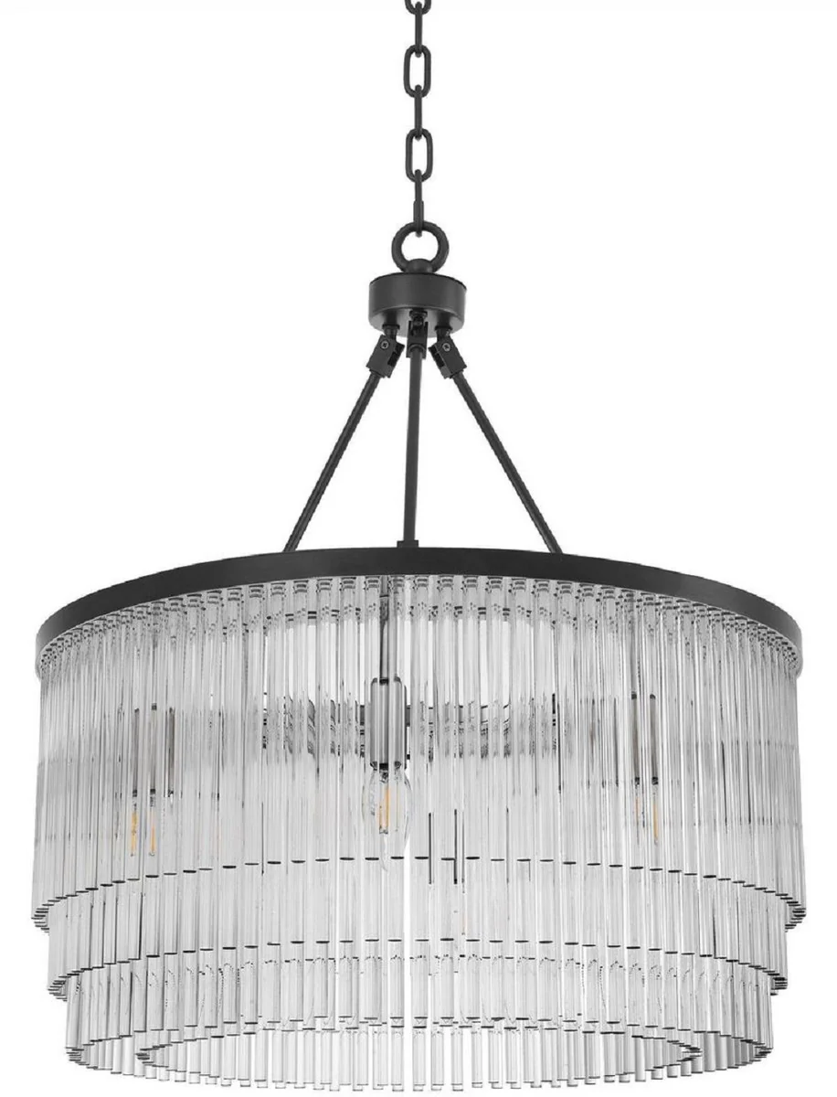 Casa Padrino lámpara de araña de vidrio de lujo bronce Ø 60 x A. 68 cm - Araña de salón noble - Calidad de Lujo