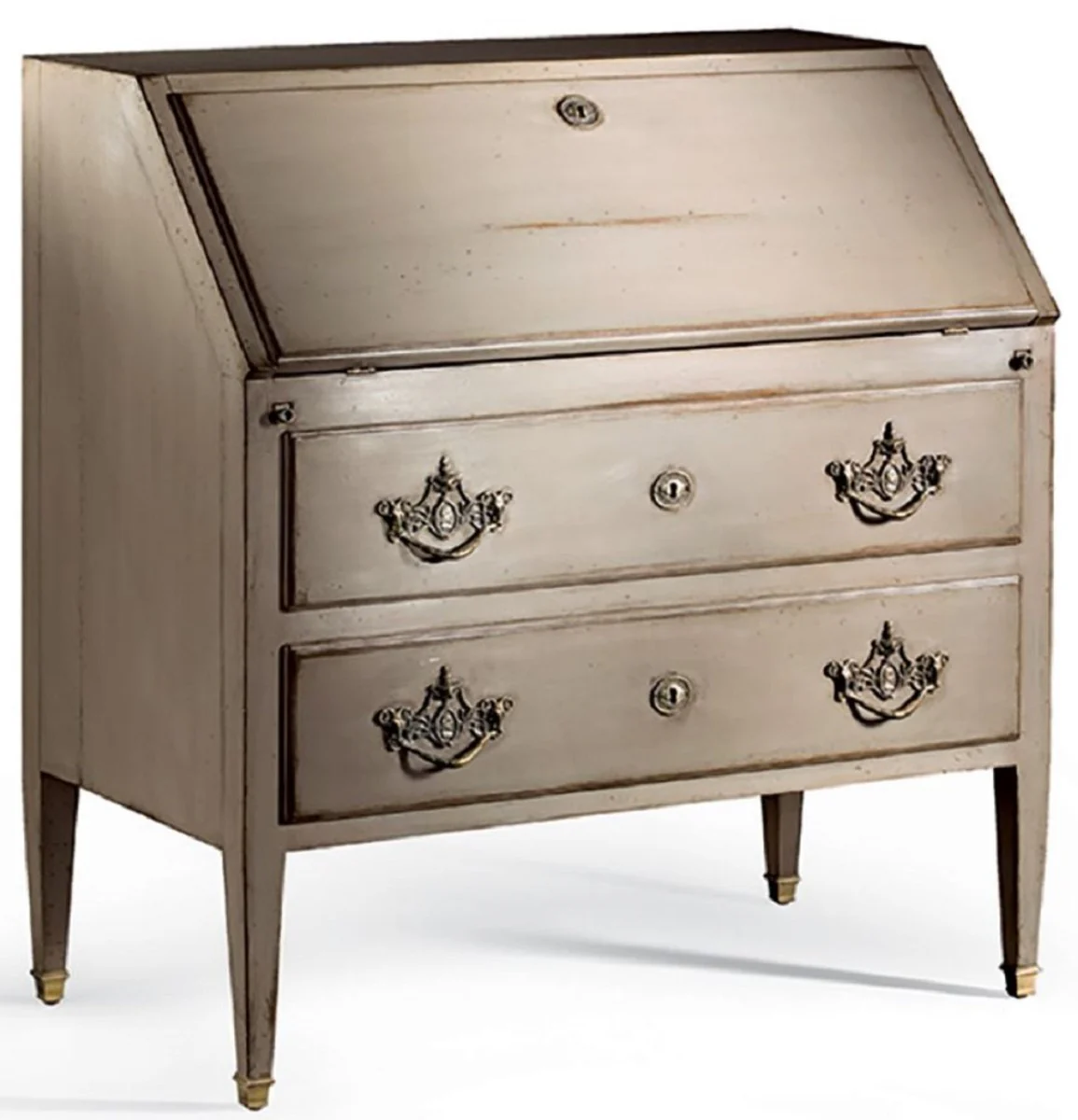 Casa Padrino secretario barroco de lujo beige antiguo / oro / rojo burdeos - Escritorio hecho a mano estilo barroco - Muebles de oficina de lujo estilo barroco - Calidad de lujo - Hecho en Italia