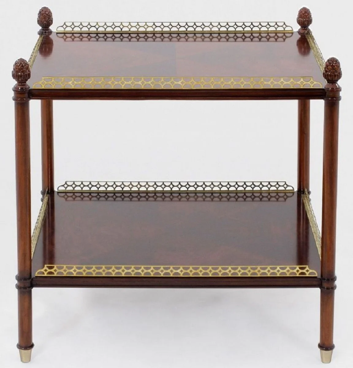 Casa Padrino mesa auxiliar Art Nouveau de lujo marr¨®n / oro / lat¨®n 69 x 57 x A. 71 cm - Mesa de caoba noble - Muebles de Sal¨®n - Calidad de Lujo