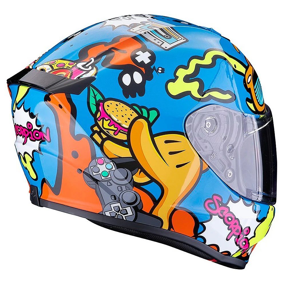 CASCO SCORPION EXO-JNR AIR FUN INFANTIL AZUL / NARANJA