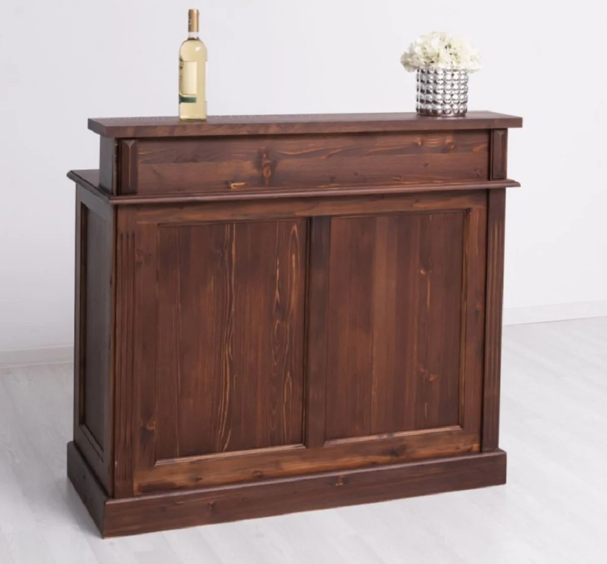Casa Padrino barra de bar de estilo campestre marr¨®n 120 cm - Mueble bar