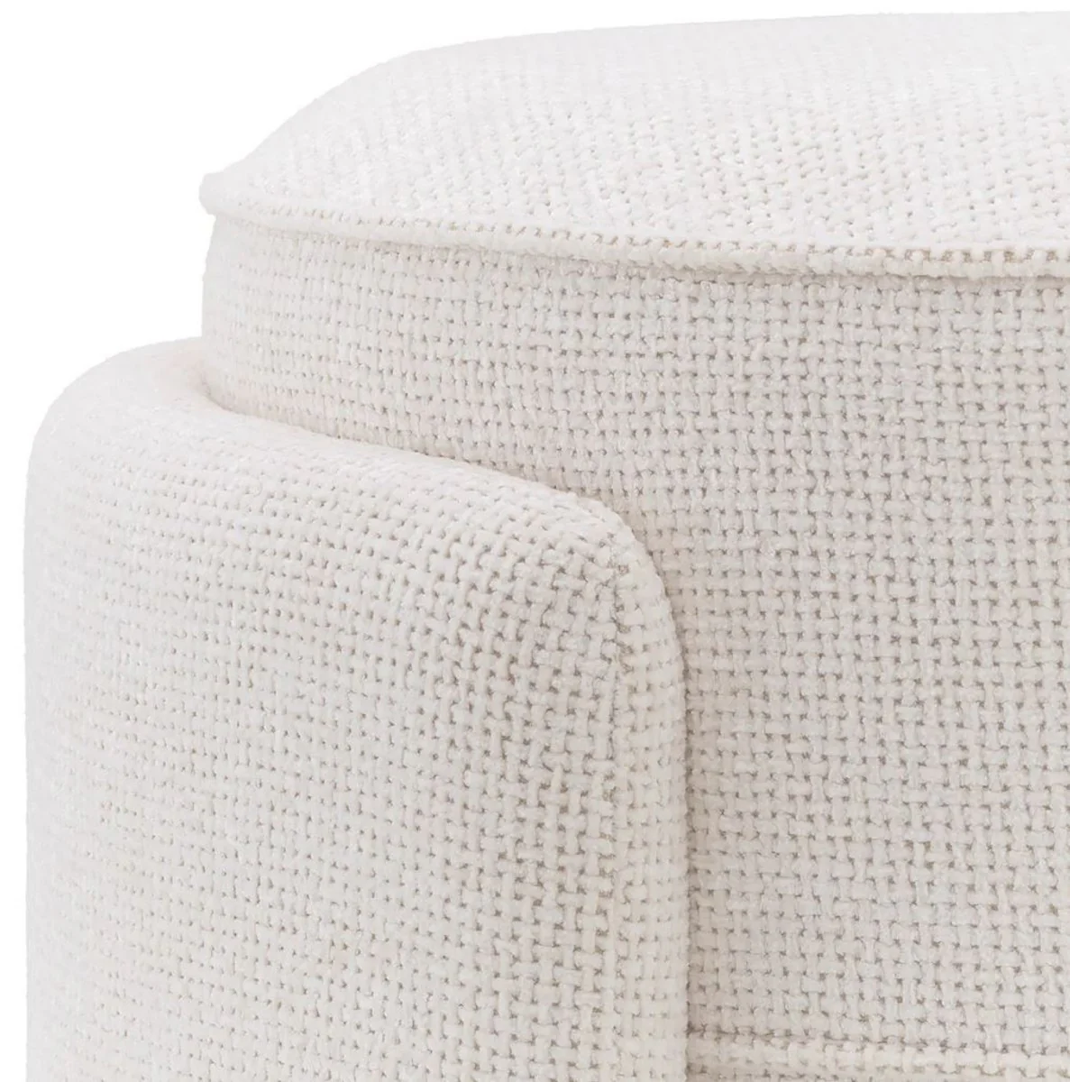 Casa Padrino taburete de lujo crema blanco ? 73 x A. 38 cm - Taburete redondo - Reposapi¨¦s - Muebles de sal¨®n - Muebles de hotel - Muebles de lujo