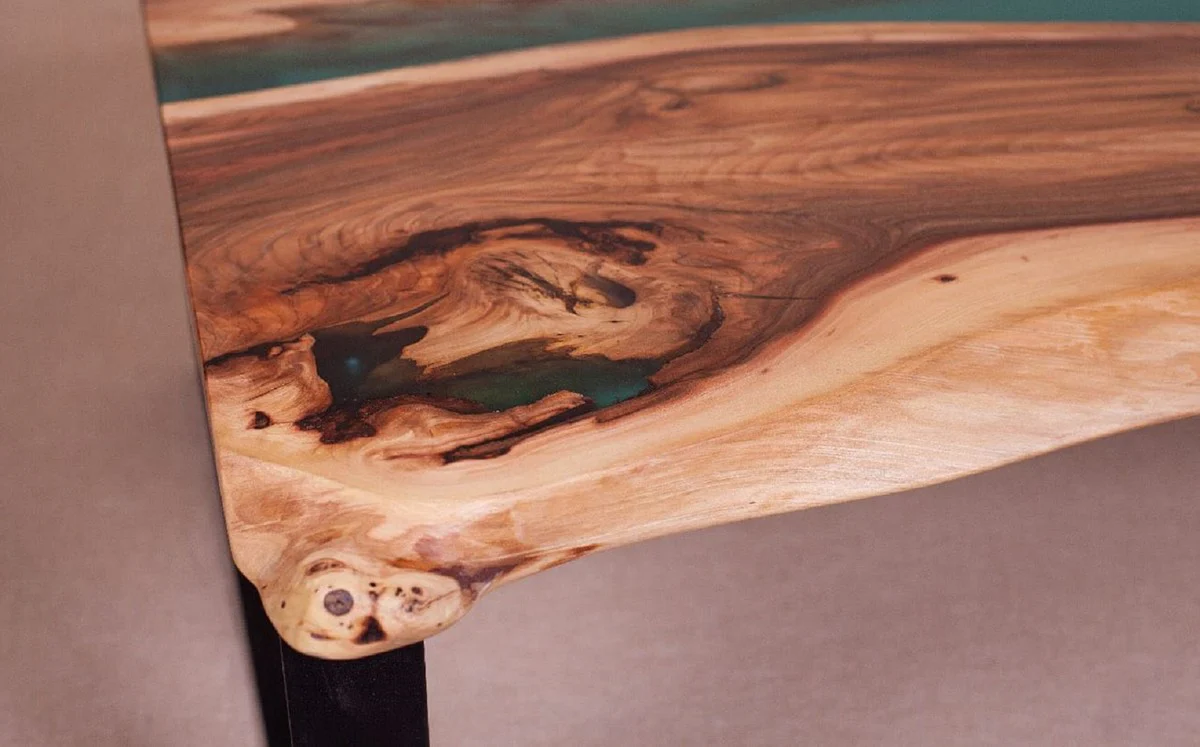 Casa Padrino mesa de centro de lujo marr¨®n / natural / verde / negro 95 cm