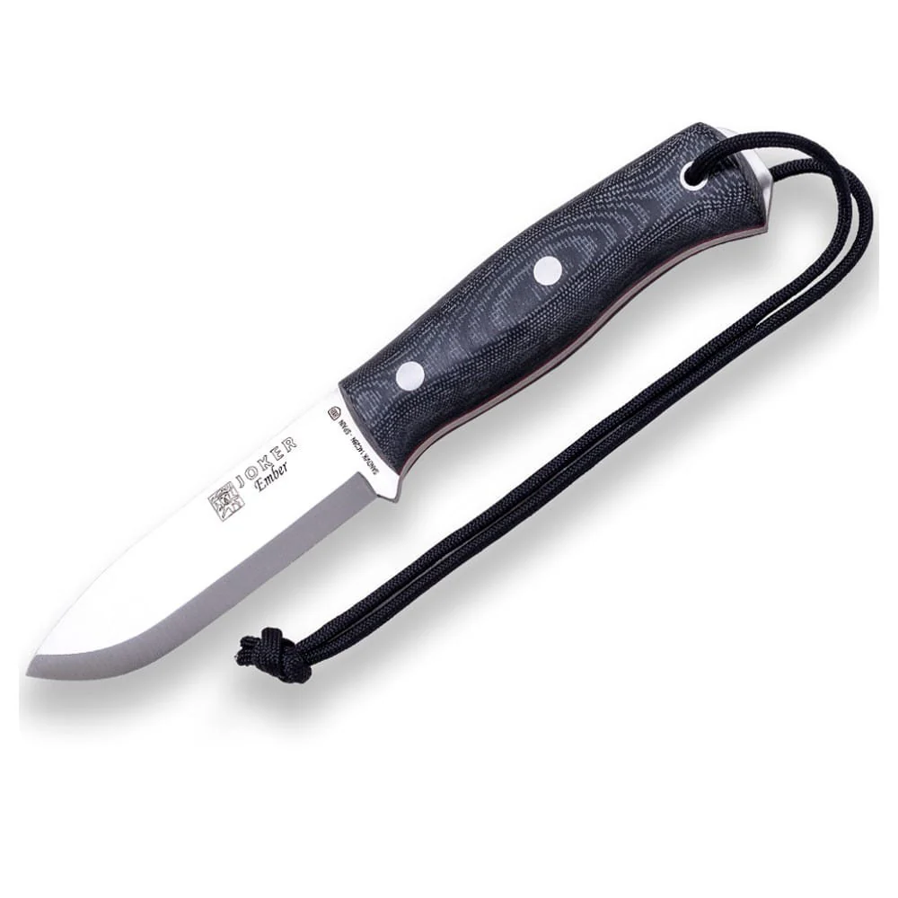 Joker Ember Scandi Micarta Canvas Negra - Cuchillo de supervivencia y bushcraft