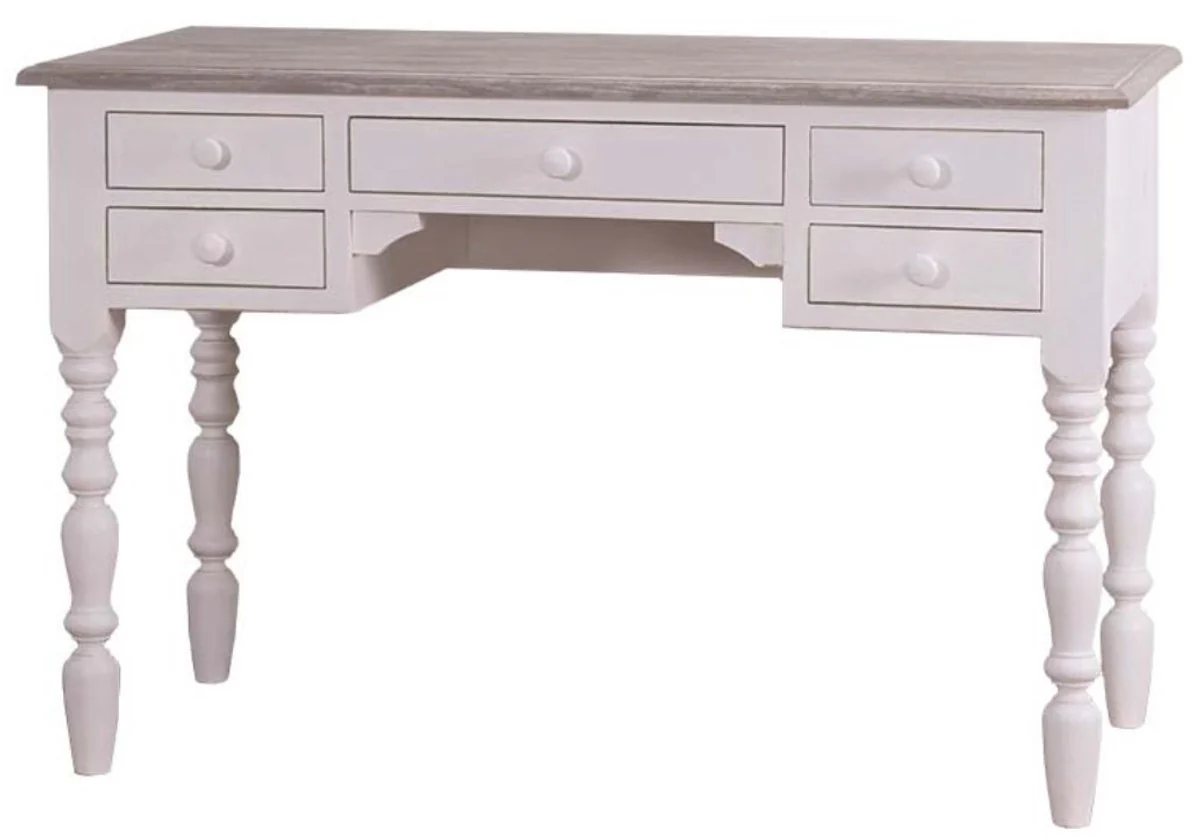 Casa Padrino country house style desk white / gray 130 x 65 x H. 85 cm - Country House Style Hotel Furniture