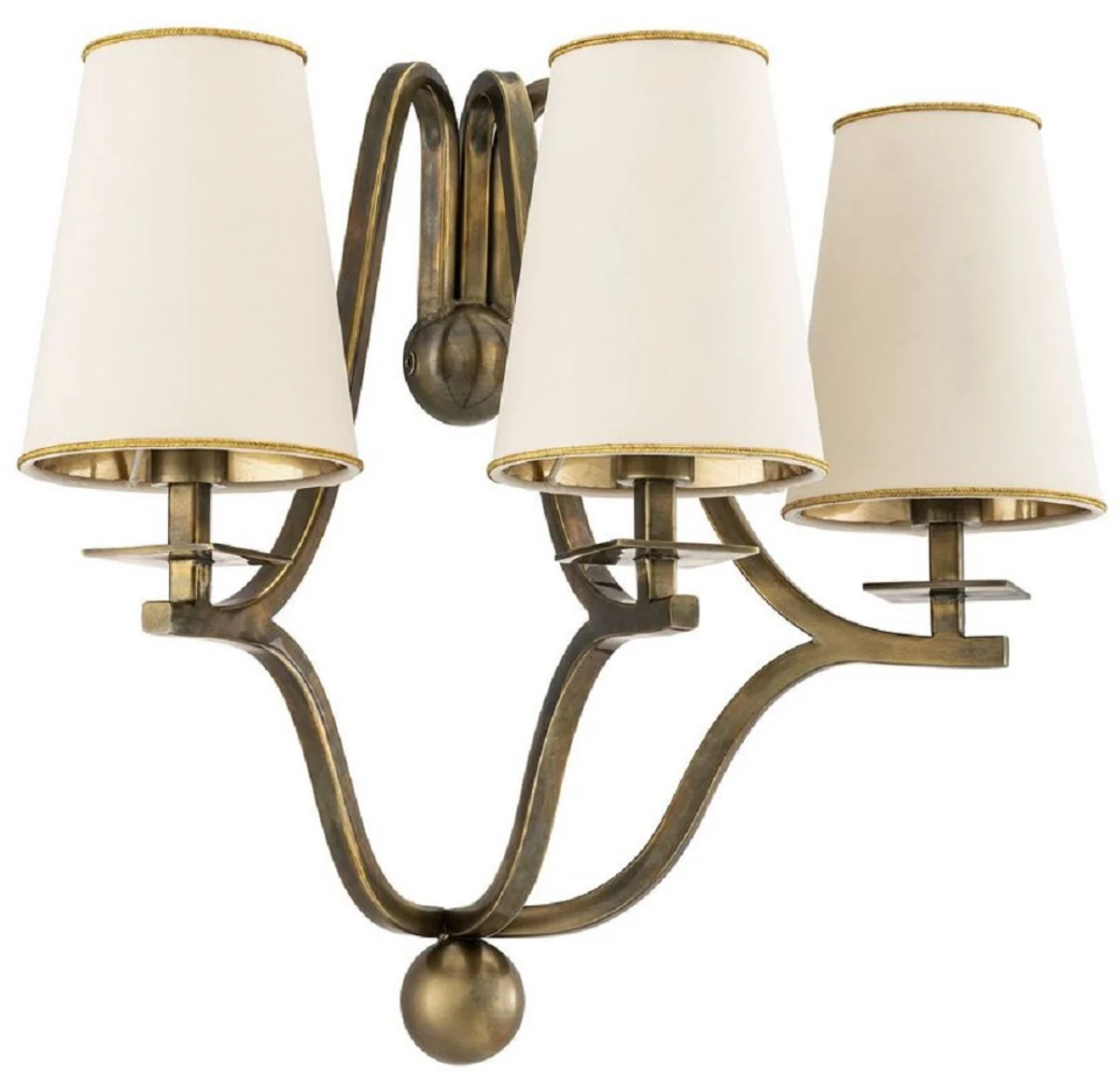 Casa Padrino lámpara de pared Art Nouveau de lujo latón vintage / blanco / oro 43 x 26,5 x A. 40 cm - Apliques Barrocos y Art Nouveau