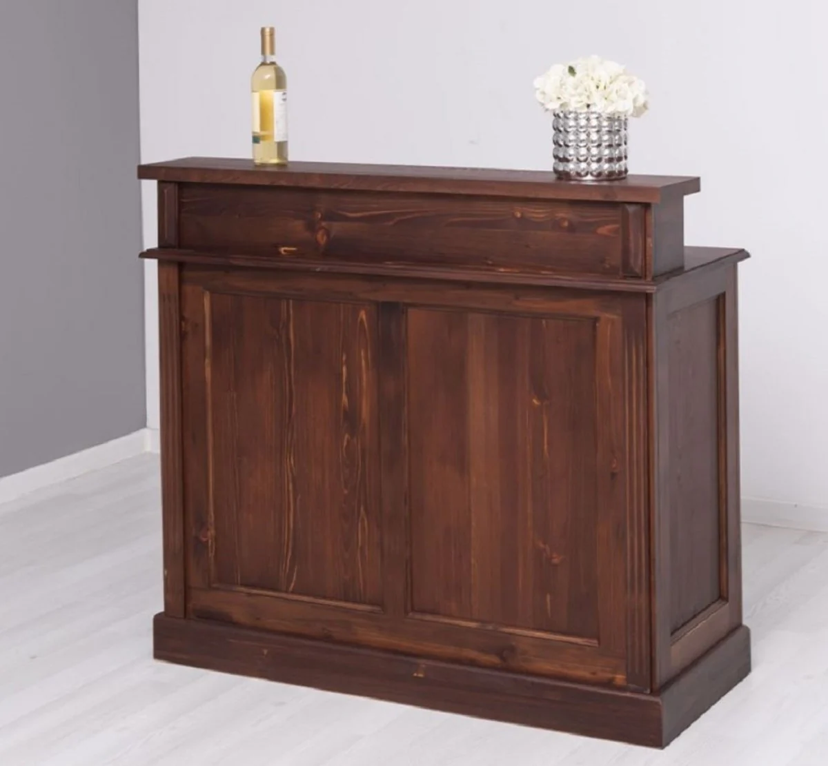 Casa Padrino barra de bar de estilo campestre marr¨®n 120 cm - Mueble bar