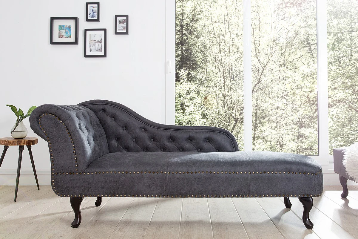 Chesterfield Recamiere / chaise longue Gris antiguo de la casa Casa Padrino - sal¨®n chaise longue