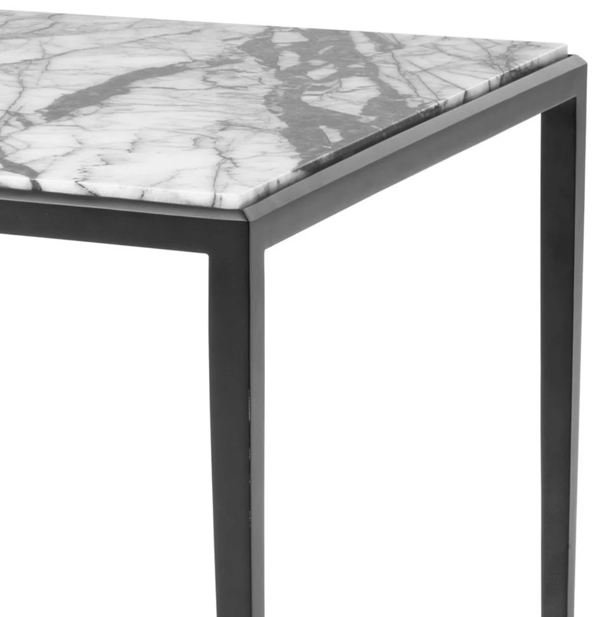 Casa Padrino mesa de centro en bronce con tapa de mármol blanco 60 x 60 x H. 58 cm - muebles de salón de lujo