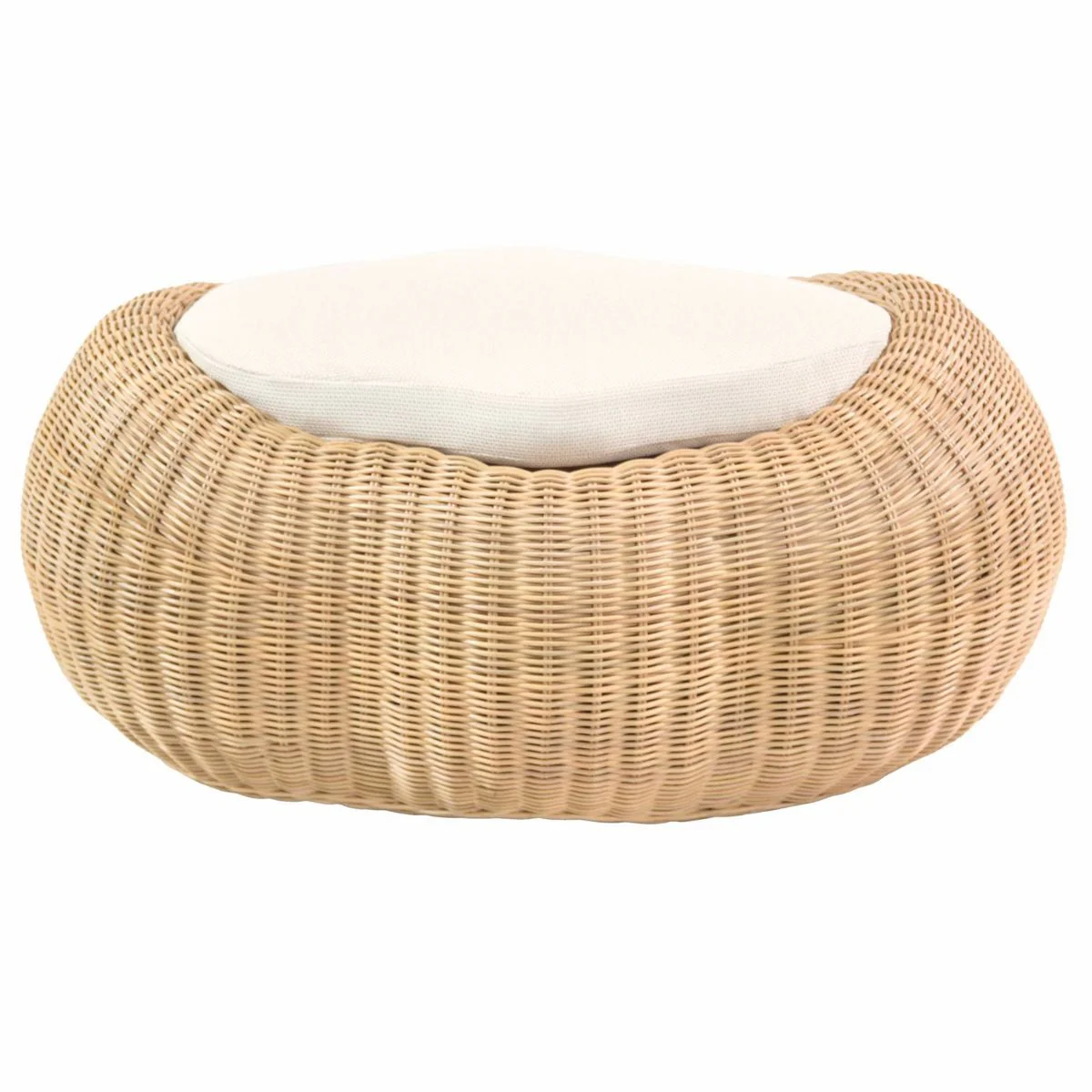 Casa Padrino taburete de lujo natural 86,5 cm - Reposapi¨¦s de rat¨¢n con coj¨ªn