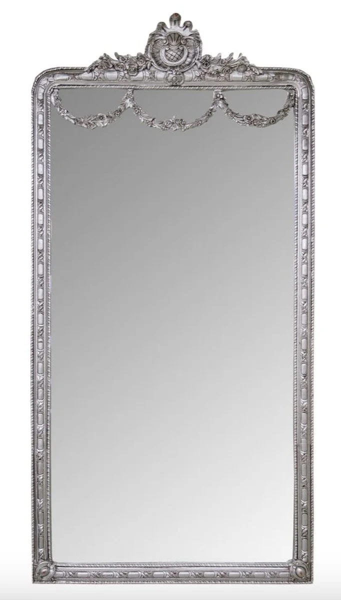 Casa Padrino Espejo Barroco Plata 120 x H. 242 cm - Espejo de Pared Barroco