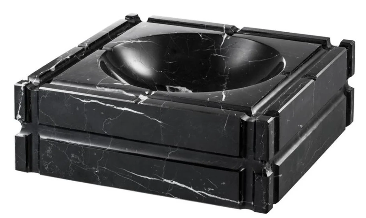 Casa Padrino de mármol diseñador cenicero negro de 21 x 21 x 7 cm H. - edición limitada