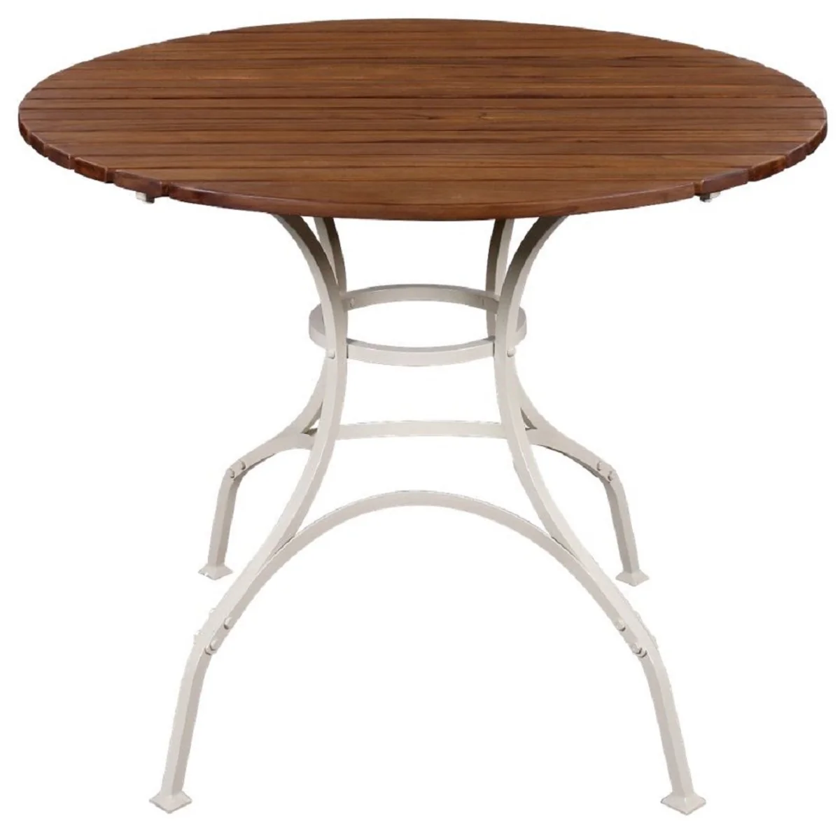 Casa Padrino mesa de jardín Art Nouveau de lujo marrón / crema Ø 100 x A. 78 cm - Mesa redonda para jardín y terraza - Muebles de Jardín y Terraza Art Nouveau