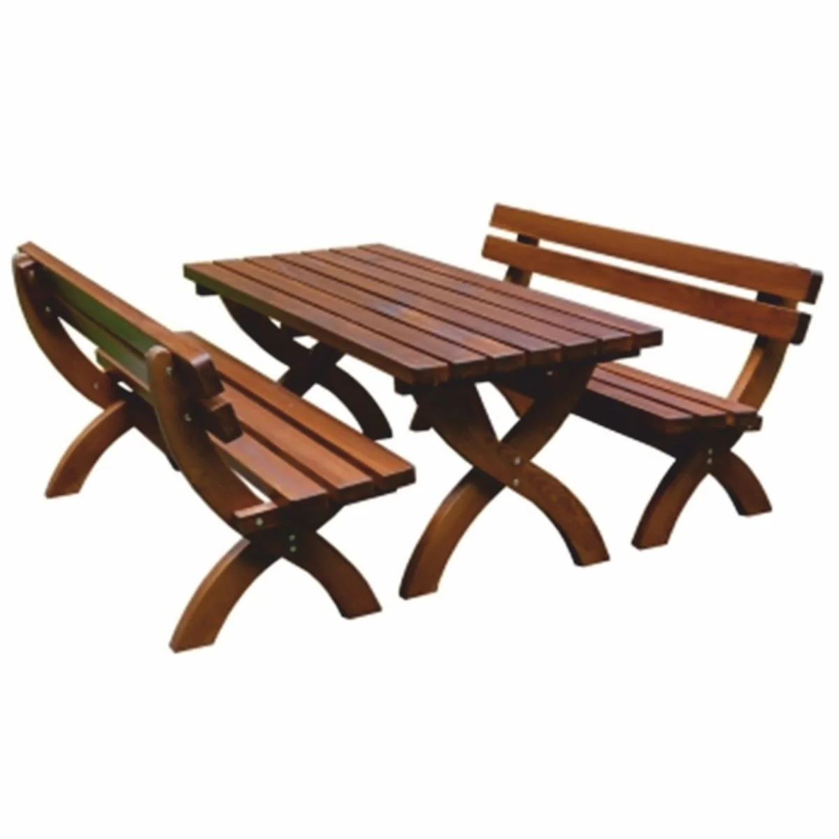 Casa Padrino conjunto de muebles de jard¨ªn / muebles de jard¨ªn de cerveza de madera maciza marr¨®n 180 cm