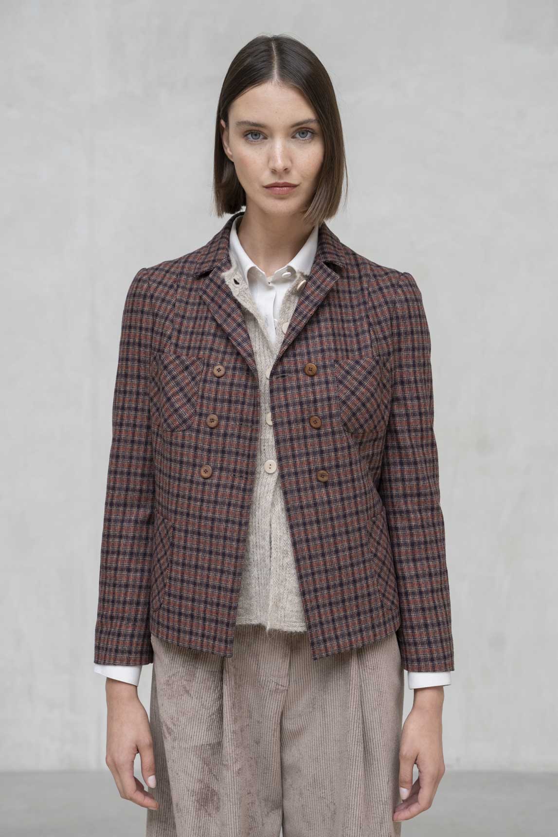 Rivera-spain Chaqueta Verona cuadros burdeos