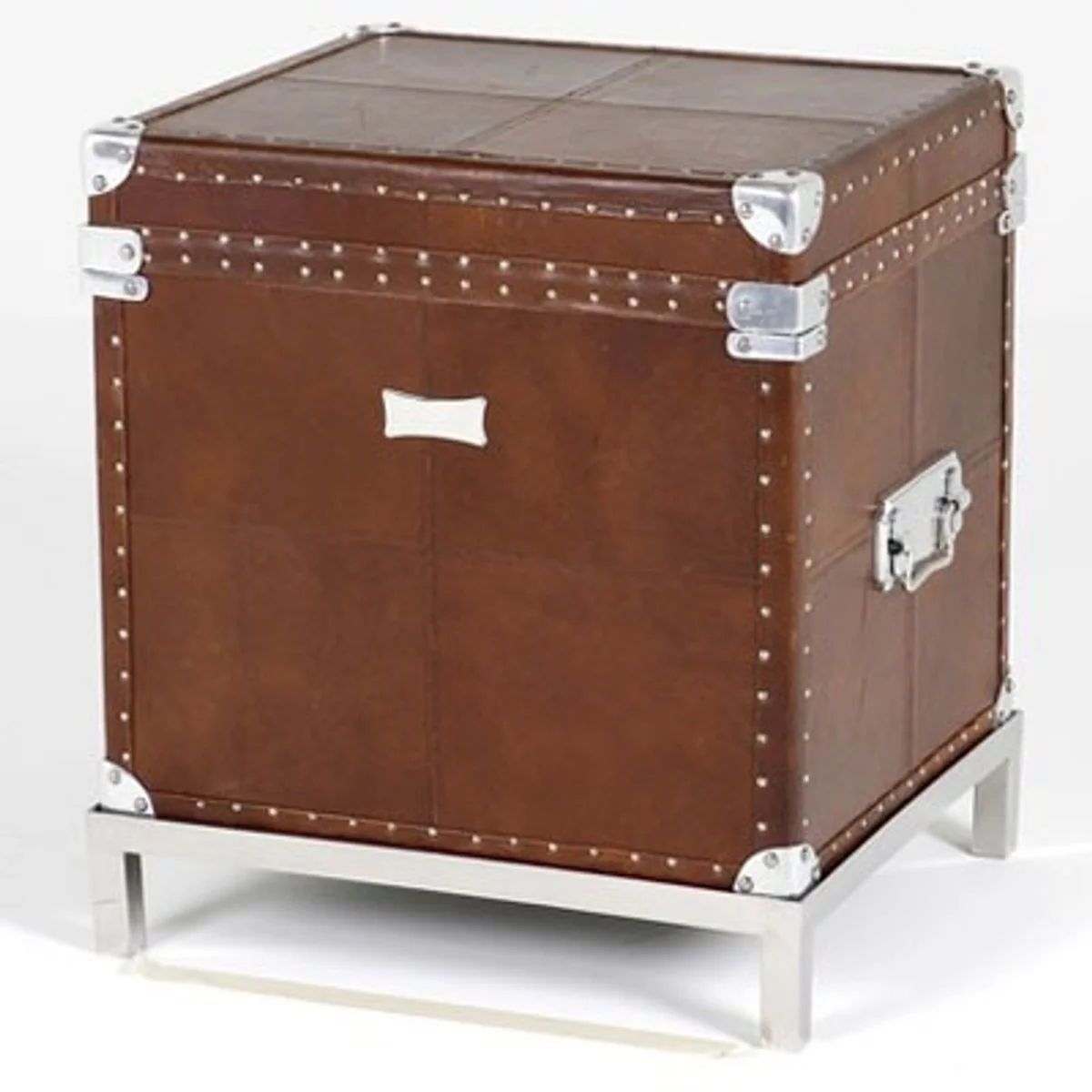 Casa Padrino Vintage leather suitcase table Brown 45 x 40 x H50 cm - genuine leather vintage look