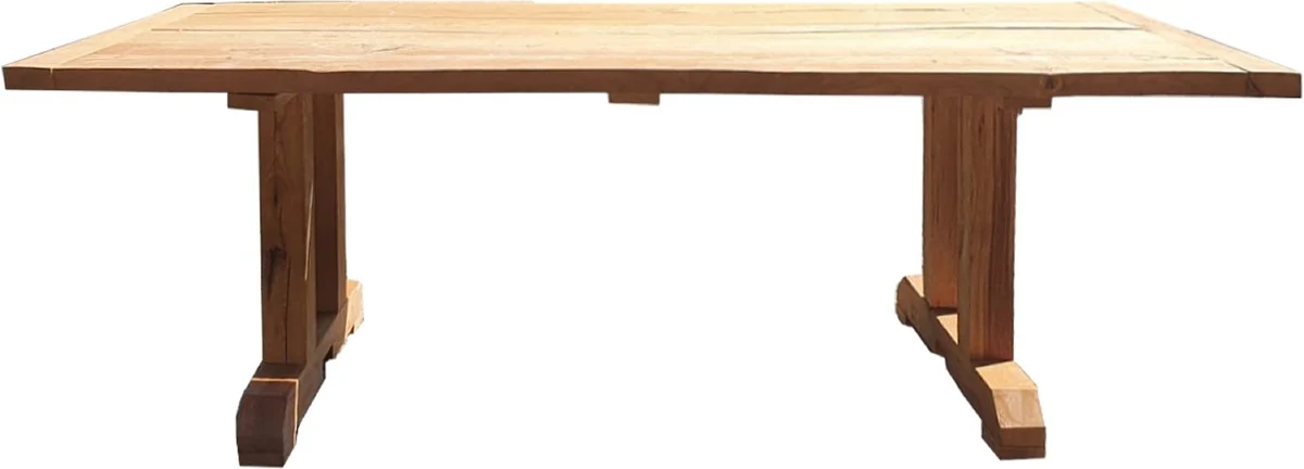 Casa Padrino mesa de comedor de madera maciza natural 228 x 96 x A. 77 cm - Mesa de cocina r¨²stica de roble macizo - Muebles de comedor