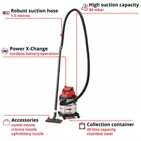 Cordl. Wet/Dry Vacuum Cleaner TC-VC 18/20 Li S-Solo