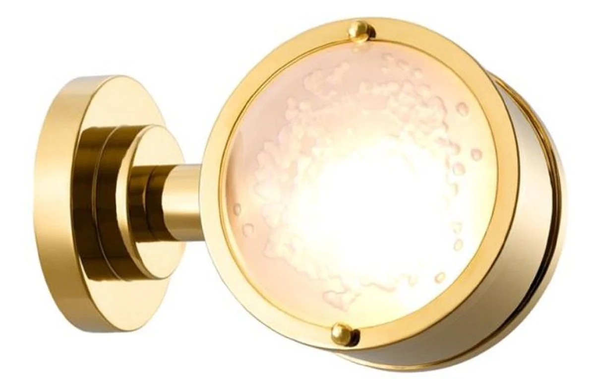 Casa Padrino lámpara de pared de lujo oro / blanco 12,5 x 18,5 x H. 12,5 cm - Colección de Lujo