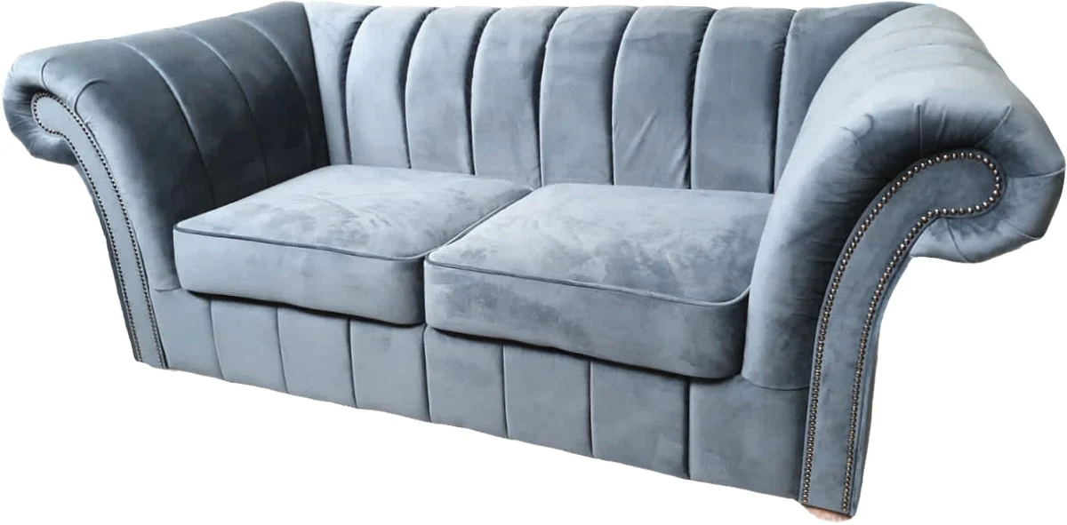 Casa Padrino sof¨¢ de lujo de 2 plazas gris claro 170 cm - muebles Chesterfield gris