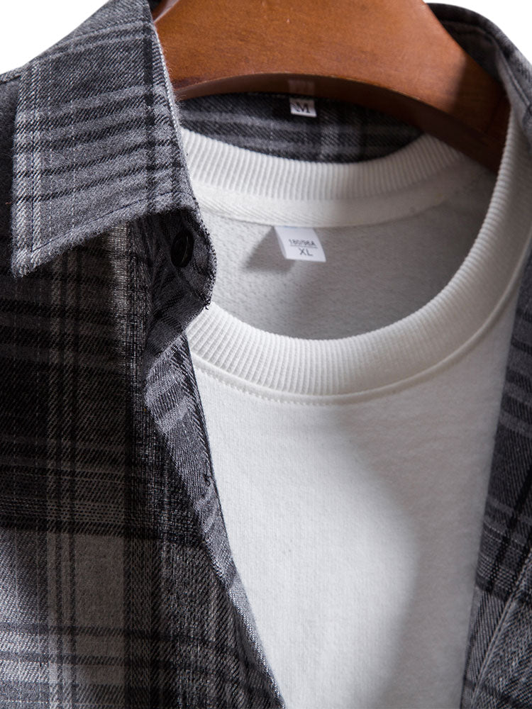 Plaid Pocket Front Button Up Shirt