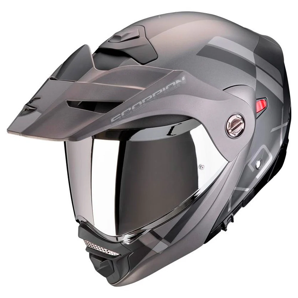 CASCO TRAIL MODULAR SCORPION ADX2 GALANE NEGRO MATE / PLATA