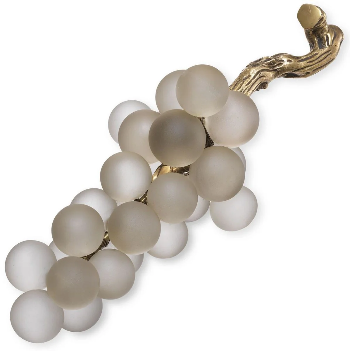 Casa Padrino objeto de decoración de vidrio de lujo uvas blanco / latón vintage 50 x 20 x A. 20 cm - Accesorios de decoración de sala de estar de escritorio de oficina