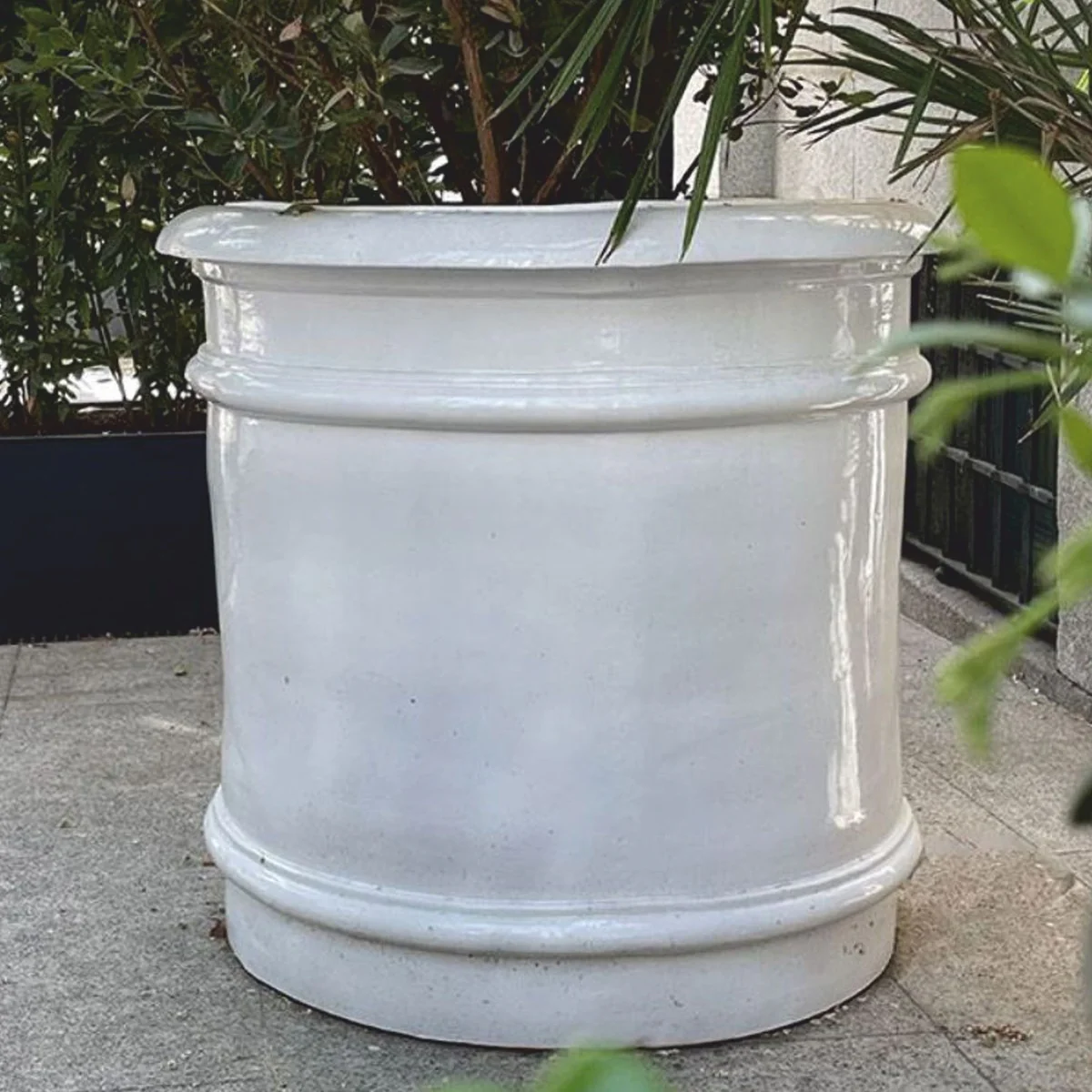 Casa Padrino maceta de cer¨¢mica de lujo blanco ? 107 x A. 100 cm - Decoraci¨®n de jard¨ªn