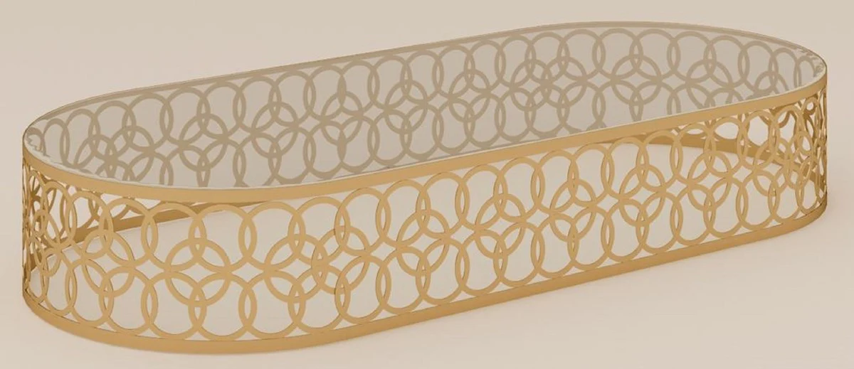 Casa Padrino mesa de jard¨ªn de lujo oro 160 x 80 x A. 40 cm - Mesa de jard¨ªn y terraza de aluminio revestido de polvo con tapa de vidrio - Muebles de jard¨ªn - Muebles de lujo - Hecho en Italia