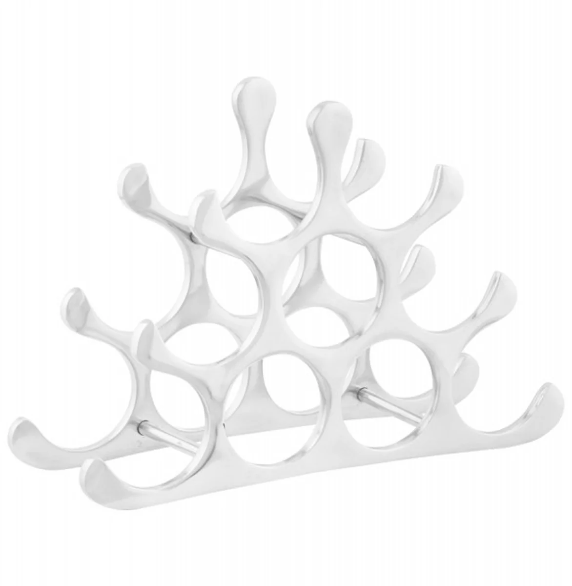 Casa Padrino designer wine rack for 9 bottles of polished aluminum height: 30 cm, width 44 cm, depth: 13 cm - bottle holder, bottle rack