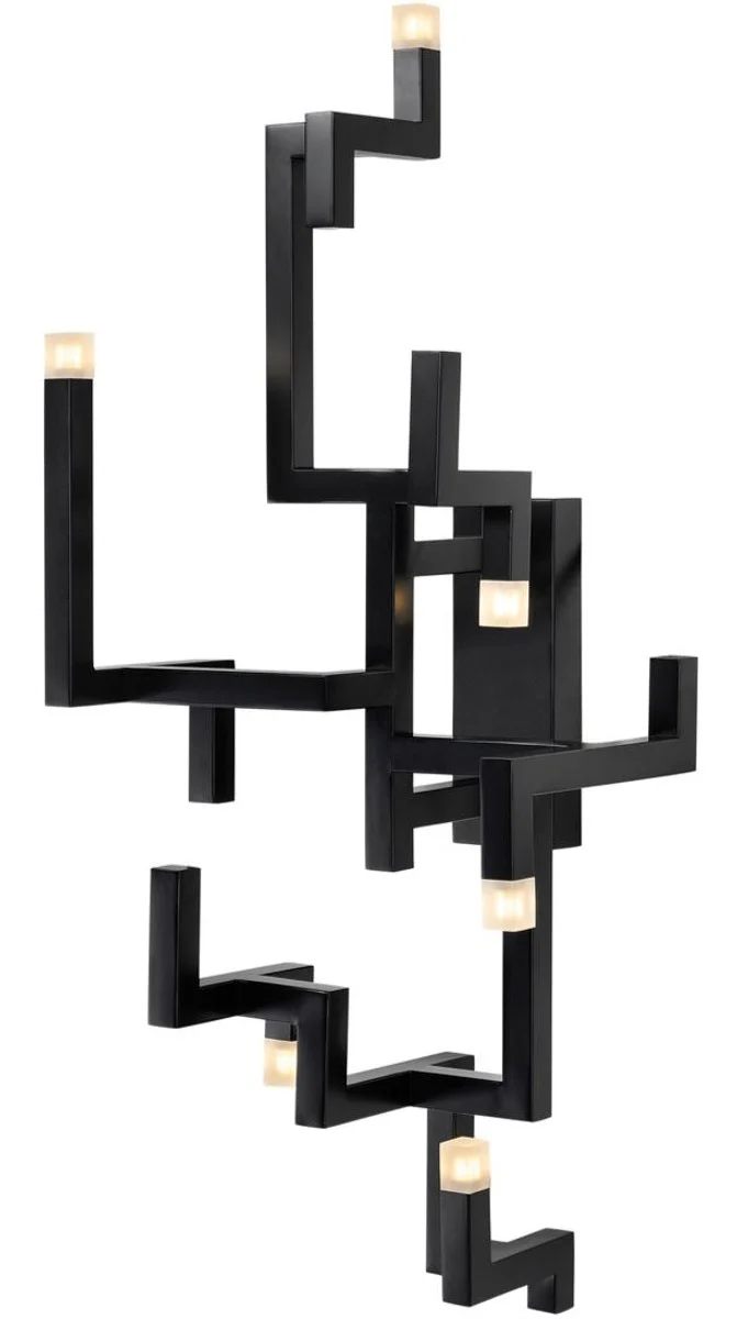 Casa Padrino aplique de pared de lujo LED de acero inoxidable de la sala negro 30,5 x 28,5 x H. 73,5 cm - Aplique de Diseño con Revestimiento en Polvo