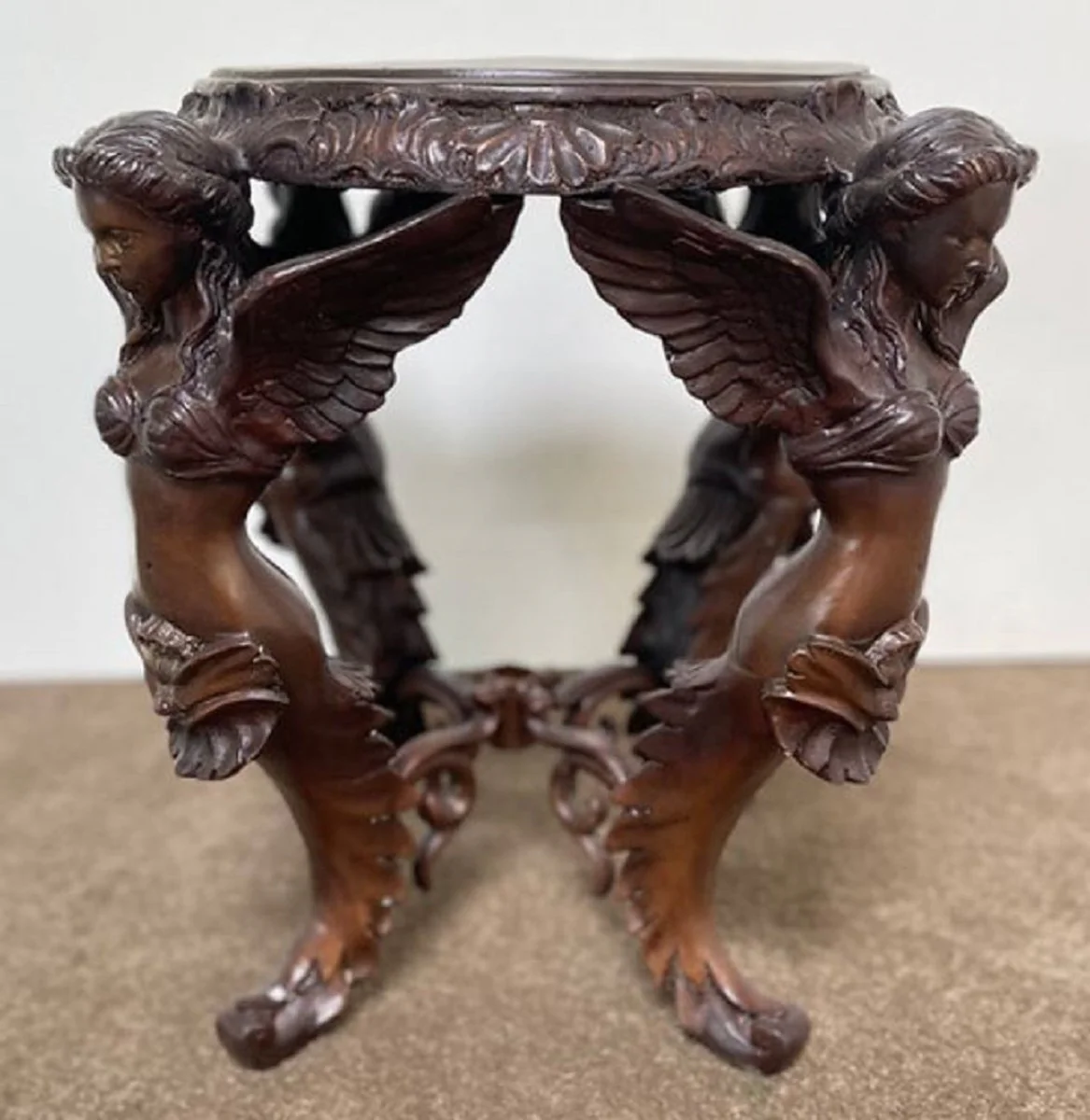 Casa Padrino taburete barroco de lujo ¨¢ngeles ? 51 x A. 48 cm - Taburete redondo de bronce en estilo barroco - Muebles Barrocos