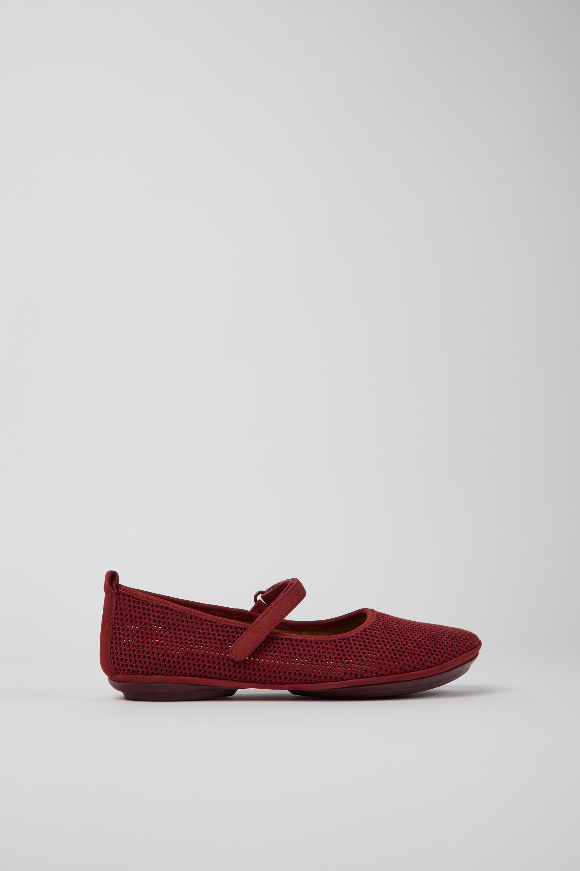 Right TENCEL - Burgundy TENCEL Lyocell and nubuck shoes for women