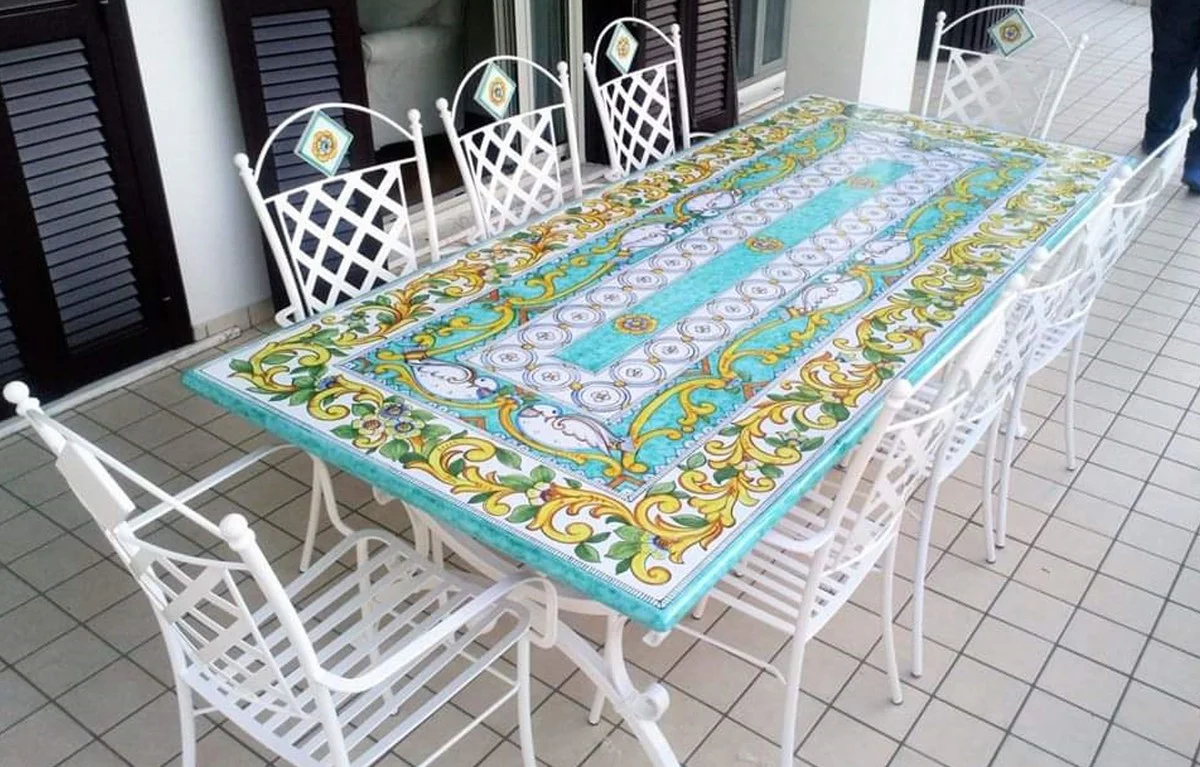 Casa Padrino conjunto de muebles de jard¨ªn de hierro forjado Art Nouveau de lujo blanco - Hecho en Italia