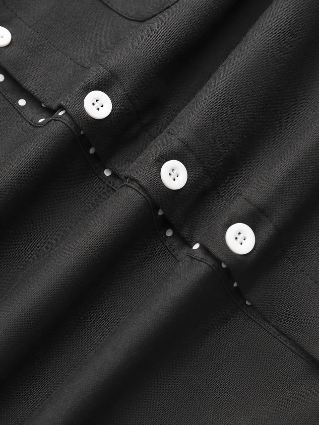 Hardaddy Cotton Polka Dot Contrast Long Sleeve Shirt