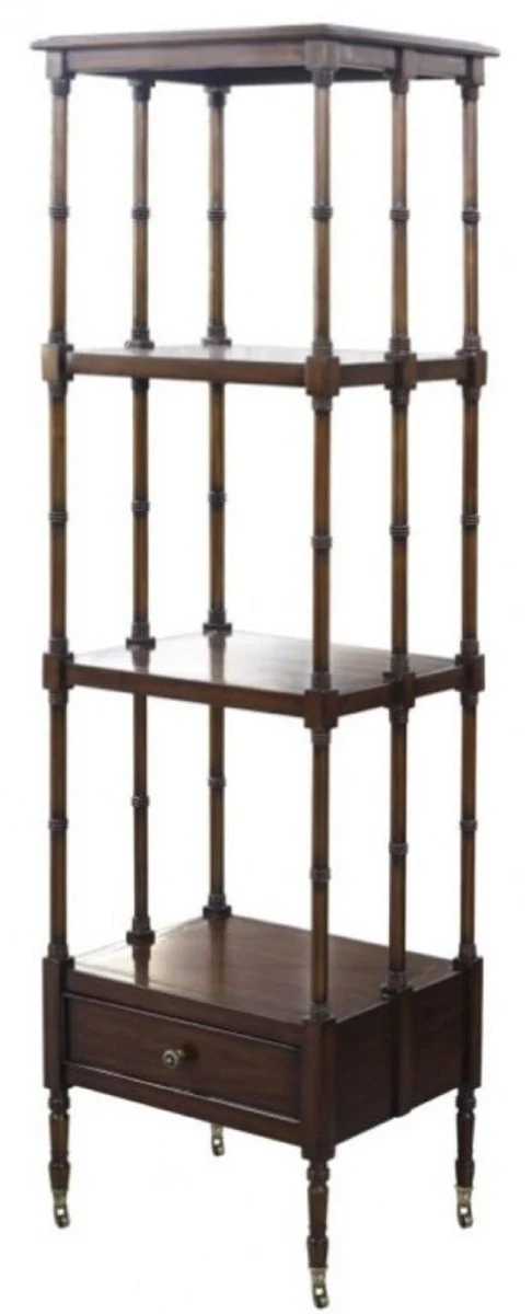 Casa Padrino gabinete estanter¨ªa de lujo con caj¨®n marr¨®n oscuro 44 x 36 x H. 163 cm - Calidad de Lujo