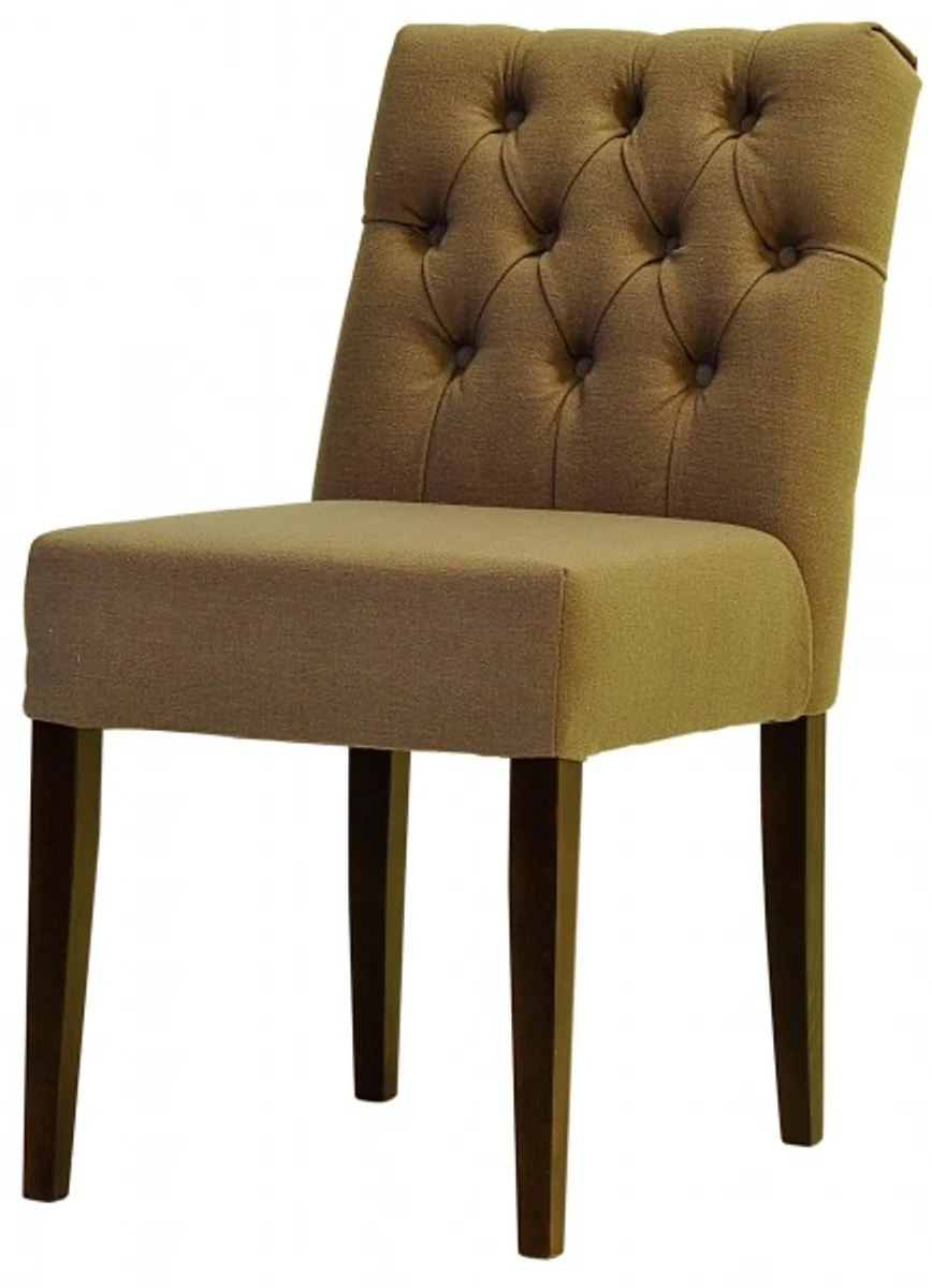 Casa Padrino Designer Dining Chair Model EF 283 Khaki / Brown - Hotel Facilities - Buchholz - Chesterfield Style