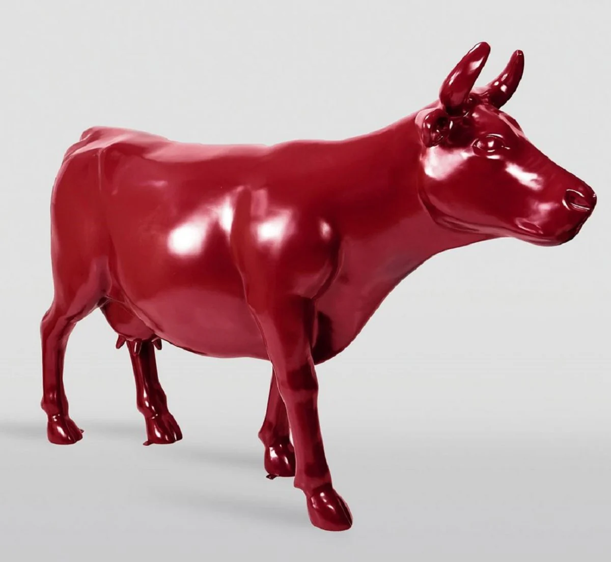 Casa Padrino escultura decorativa XXL de lujo vaca rojo 225 cm
