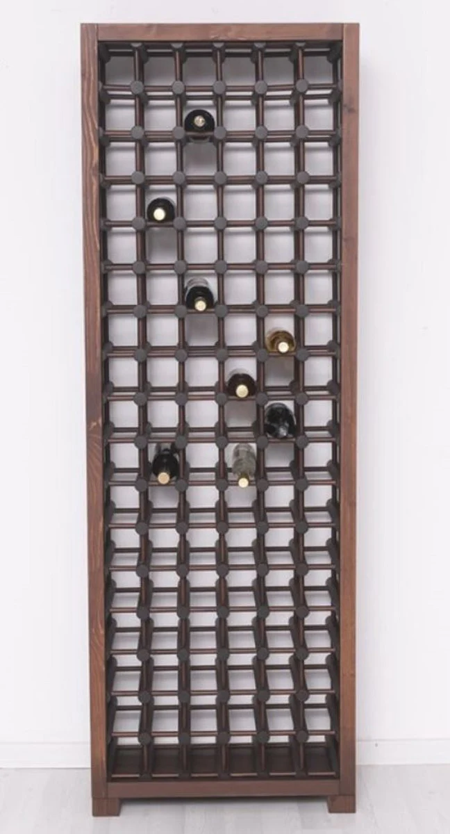 Casa Padrino armario de vino de madera maciza de estilo campestre marr¨®n / negro 68 x 35 x A. 200 cm - Estante de vino de madera maciza en estilo campestre - Mueble bar de estilo campestre