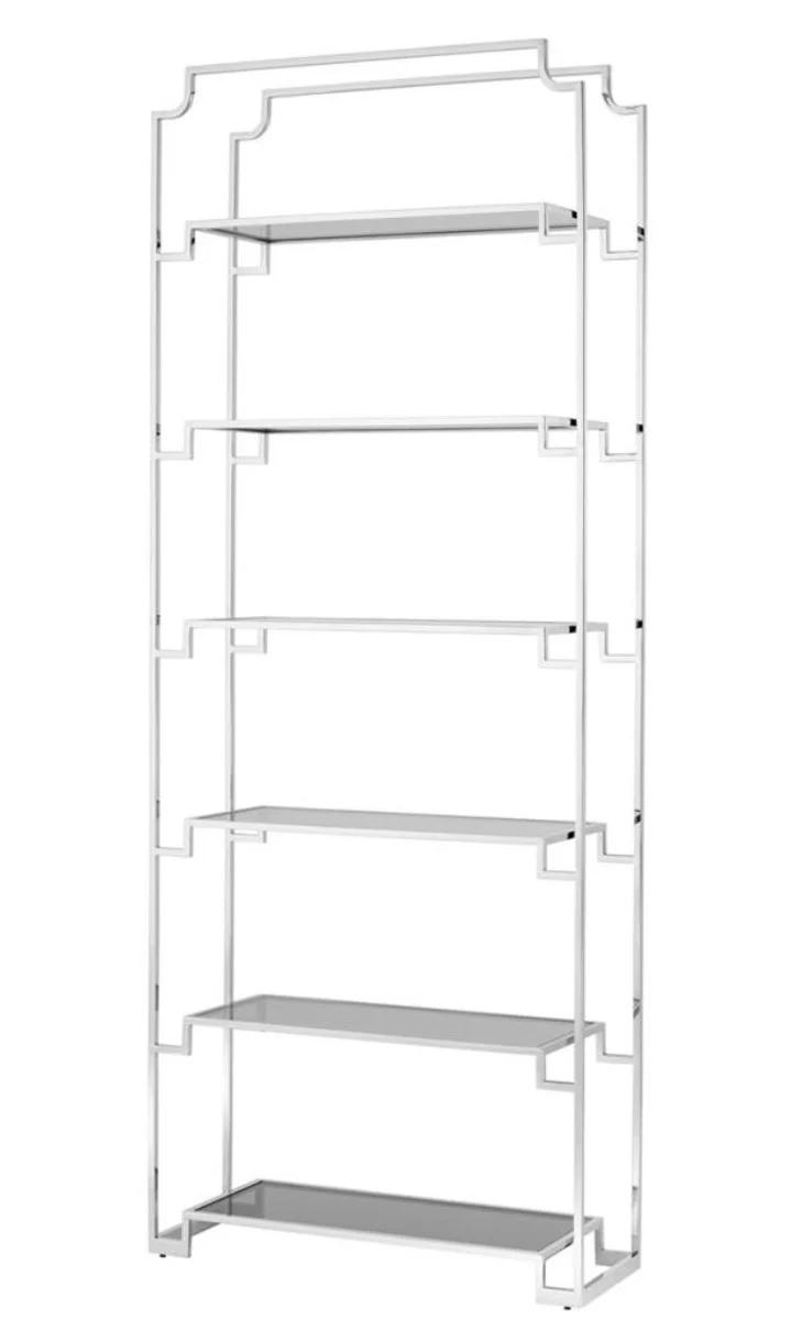 Casa Padrino estantería de la sala de estar plata 90 x 32 x H. 230 cm - Muebles de Lujo