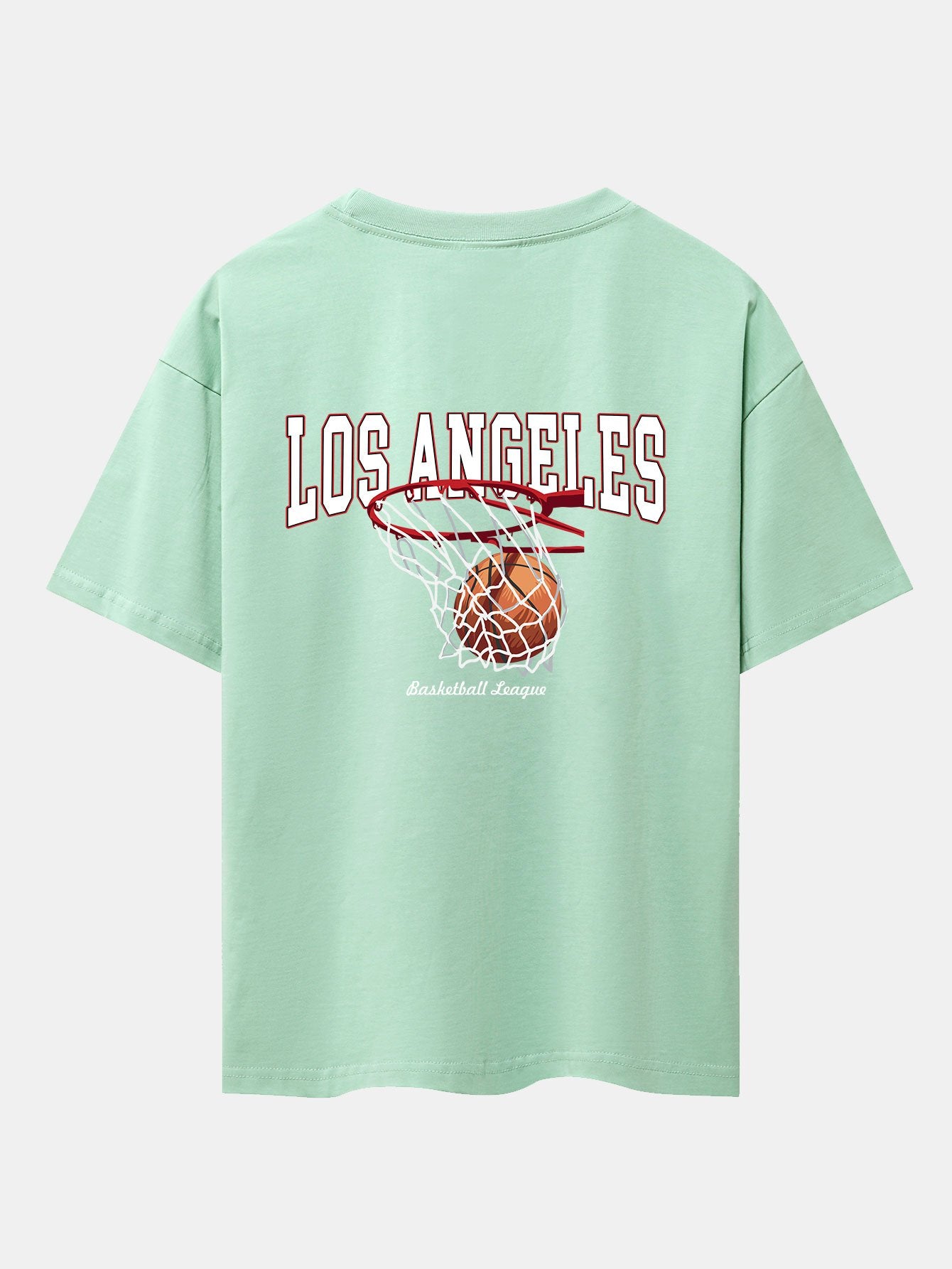 Los Angeles Basketball Back Print Heavy Weight Oversize T-Shirt