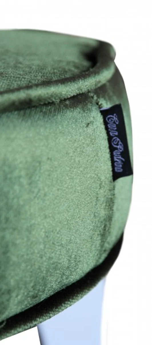 Casa Padrino barroco del taburete verde / blanco - taburete redondo dise?ador - calidades de lujo - Heces